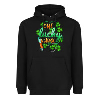 Black st.patricks one lucky nurse Heavyweight Hoodie - BarkalooDesign
