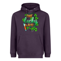 Plum st.patricks one lucky nurse Heavyweight Hoodie - BarkalooDesign