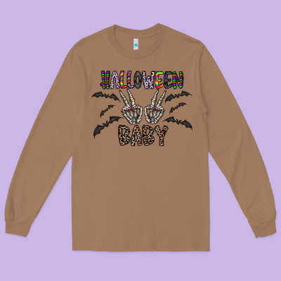 Halloween Baby Long Sleeve Tee Designed By Cowhidedigitalart