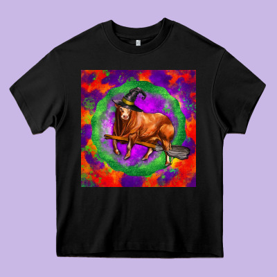 Halloween Red Angus Bull Heavy Core Tee Designed By Lillyallendesigns