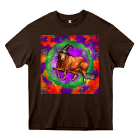 Chocolate Brown halloween red angus bull Heavy Core Tee - LillyAllenDesigns