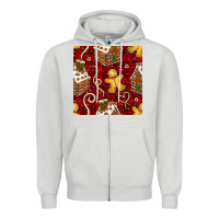 Dove Grey christmas gingerbread cookie house seamless pattern Zipper Hoodie - BundleAndBundleShop