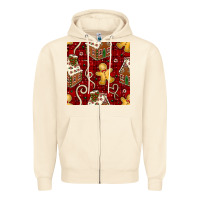 Sandshell christmas gingerbread cookie house seamless pattern Zipper Hoodie - BundleAndBundleShop