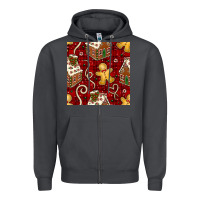 Smoke christmas gingerbread cookie house seamless pattern Zipper Hoodie - BundleAndBundleShop