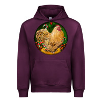 Mauve Wine cochin rooster christmas Urban Hoodie - LillyAllenDesigns