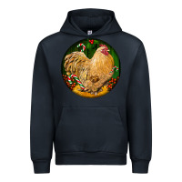 Navy cochin rooster christmas Urban Hoodie - LillyAllenDesigns
