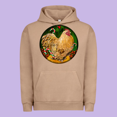 Cochin Rooster Christmas Urban Hoodie Designed By Lillyallendesigns