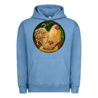 Pigment Pebble Blue cochin rooster christmas Urban Hoodie - LillyAllenDesigns