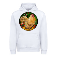 White cochin rooster christmas Urban Hoodie - LillyAllenDesigns