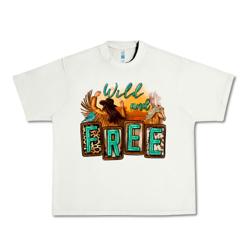 Wild And Free Cowgirl Horse Desert Urban Heavy Tee by Zillion Design Studio | Teevron