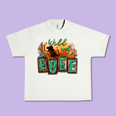Wild And Free Cowgirl Horse Desert Urban Heavy Tee Designed By Zillion Design Studio