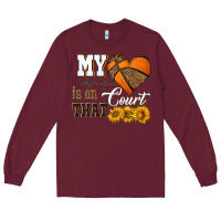 Burgundy my heart is on that court Long Sleeve Tee - HRA Design Shop