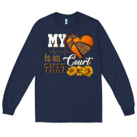 Navy my heart is on that court Long Sleeve Tee - HRA Design Shop