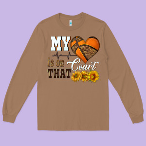My Heart Is On That Court Long Sleeve Tee Designed By Hra Design Shop