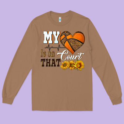 My Heart Is On That Court Long Sleeve Tee Designed By Hra Design Shop