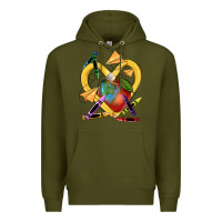 Army Green heart pencil Premium Hoodie - NancyCooperArtShop