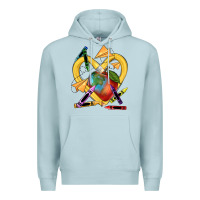 Blue Mist heart pencil Premium Hoodie - NancyCooperArtShop