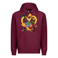 Burgundy heart pencil Premium Hoodie - NancyCooperArtShop