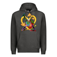Charcoal Heather heart pencil Premium Hoodie - NancyCooperArtShop