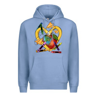 Colony Blue heart pencil Premium Hoodie - NancyCooperArtShop
