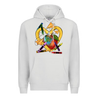 Dove Grey heart pencil Premium Hoodie - NancyCooperArtShop