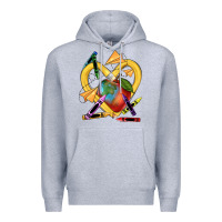 Heather Grey heart pencil Premium Hoodie - NancyCooperArtShop