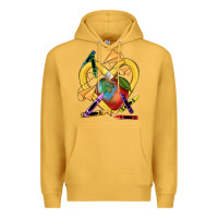 Mustard heart pencil Premium Hoodie - NancyCooperArtShop