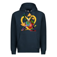 Navy heart pencil Premium Hoodie - NancyCooperArtShop