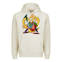 Oatmeal Heather heart pencil Premium Hoodie - NancyCooperArtShop
