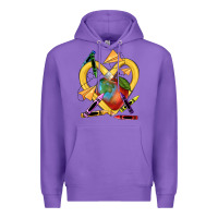 Purple heart pencil Premium Hoodie - NancyCooperArtShop
