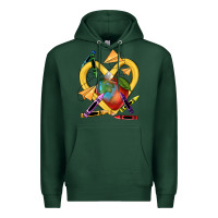 Sports Green heart pencil Premium Hoodie - NancyCooperArtShop
