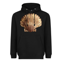 Black Japanese Scallop Shell Heavyweight Hoodie - LillyAllenDesigns