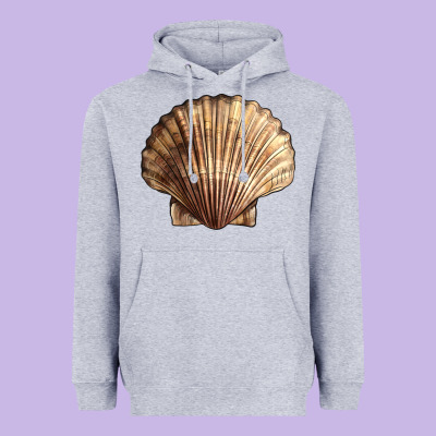 Japanese Scallop Shell Heavyweight Hoodie Designed By Lillyallendesigns