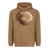 Toasted Coconut Japanese Scallop Shell Heavyweight Hoodie - LillyAllenDesigns