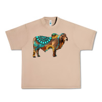 Burro brahman bull gemstone turquoise and sunflower Urban Heavy Tee - RanaPortraitStore