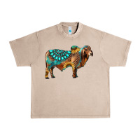 French Oak brahman bull gemstone turquoise and sunflower Urban Heavy Tee - RanaPortraitStore