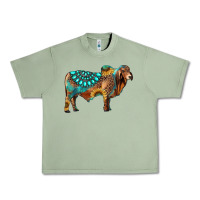 Oil Green brahman bull gemstone turquoise and sunflower Urban Heavy Tee - RanaPortraitStore