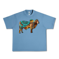 Pebble Blue brahman bull gemstone turquoise and sunflower Urban Heavy Tee - RanaPortraitStore