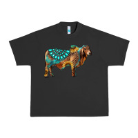 Pigment Black brahman bull gemstone turquoise and sunflower Urban Heavy Tee - RanaPortraitStore