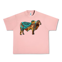 Salmon brahman bull gemstone turquoise and sunflower Urban Heavy Tee - RanaPortraitStore