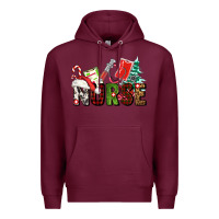 Burgundy Christmas nurse Premium Hoodie - AdoDesignShop