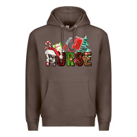 Coffee Christmas nurse Premium Hoodie - AdoDesignShop