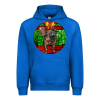 Cobalt christmas pig Urban Hoodie - LillyAllenDesigns