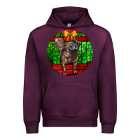 Mauve Wine christmas pig Urban Hoodie - LillyAllenDesigns