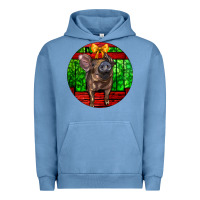 Pigment Pebble Blue christmas pig Urban Hoodie - LillyAllenDesigns