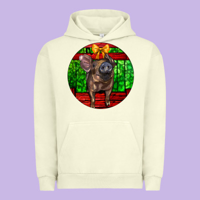 Christmas Pig Urban Hoodie Designed By Lillyallendesigns