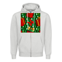 Dove Grey christmas surprise gift box seamless pattern Zipper Hoodie - BundleAndBundleShop
