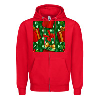 Red christmas surprise gift box seamless pattern Zipper Hoodie - BundleAndBundleShop