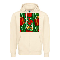 Sandshell christmas surprise gift box seamless pattern Zipper Hoodie - BundleAndBundleShop