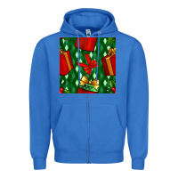 True Royal christmas surprise gift box seamless pattern Zipper Hoodie - BundleAndBundleShop